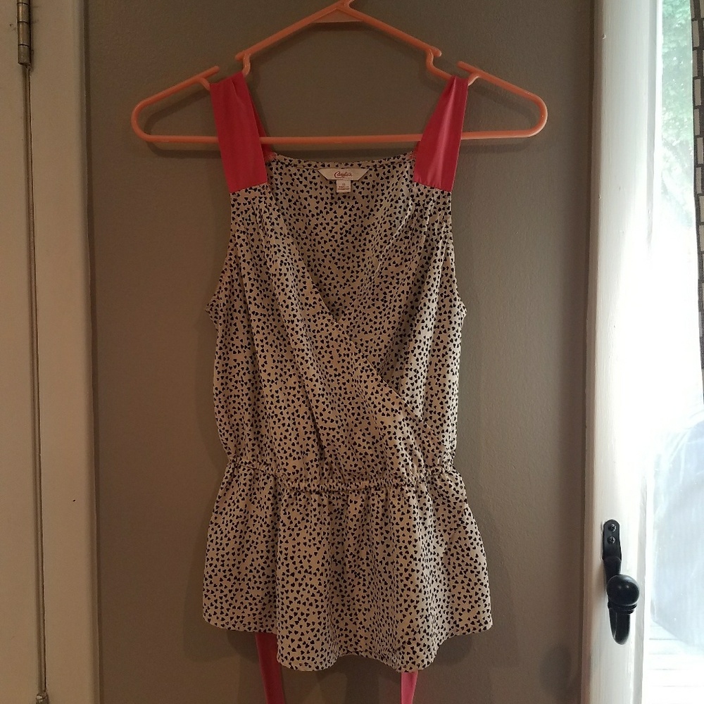 Candies Heart Print Tank